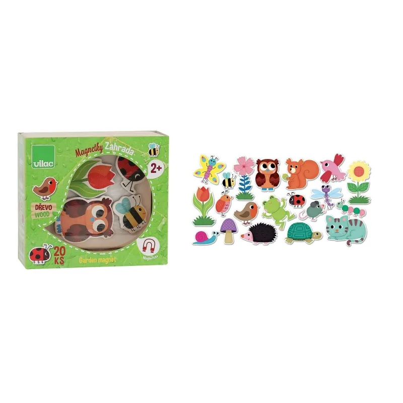 Vilac Drevené magnetky Záhrada 20ks