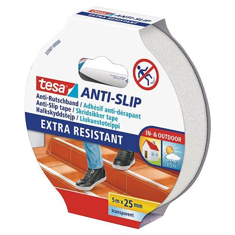 Protišmyková páska tesa Anti-slip, transparentná, 25 mm, L-5 m
