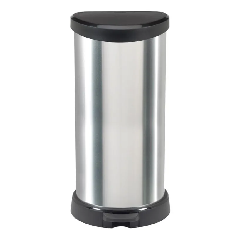Kôš na odpad Curver DECO BIN 40L, strieborný/čierny