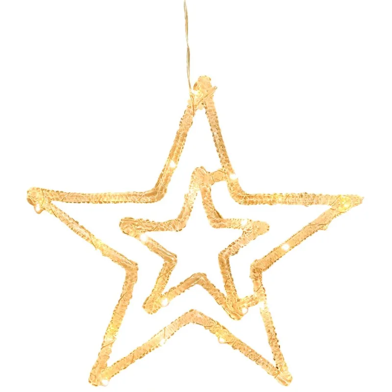 Dekorácia MagicHome Vianoce, hviezda, ABS, 20xLED teplá biela, 27.5 cm, 2xAA