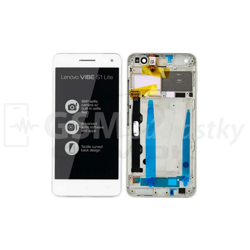 LCD Displej + Dotykové Sklo + Rám Lenovo VIBE S1 Lite Farba: Biela