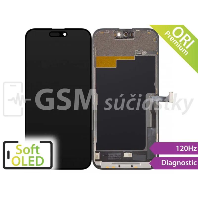 iPhone 15 Pro Max - LCD displej + dotykové sklo - zobrazujúci sa ako Originál