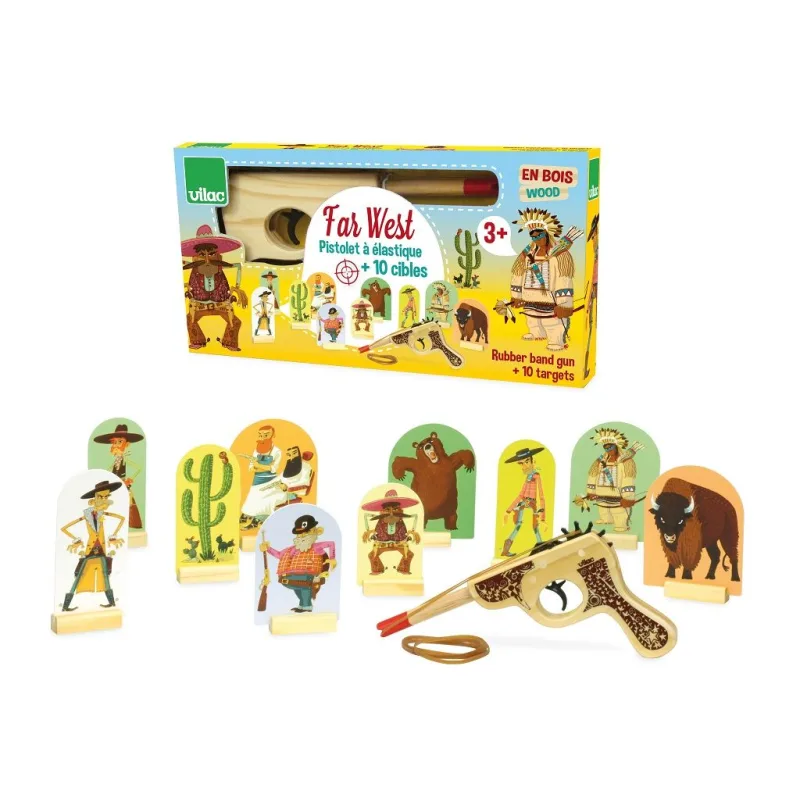 Vilac Drevená western pištoľ s terčmi