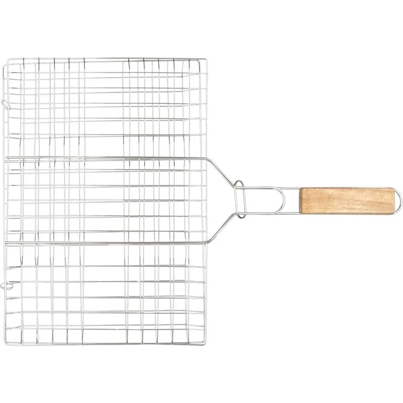 Opekač na mäso s drevenou rúčkou, 41x60x1,5 cm