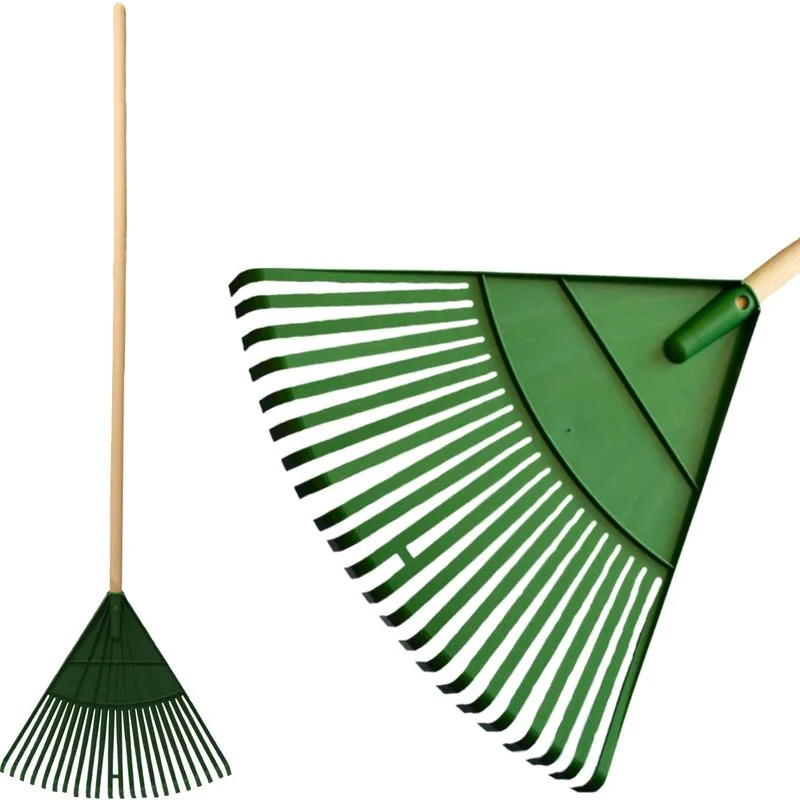 Hrable na lístie 22 lamelové s drevenou násadou, vejárové