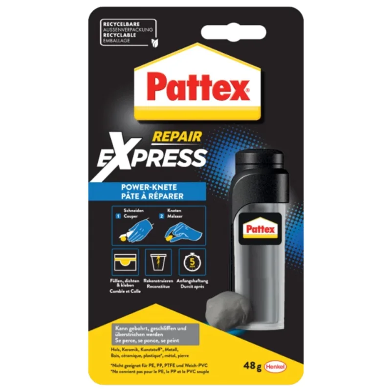 Lepidlo Pattex Repair Express Metal, Hmota na opravy, 48 g