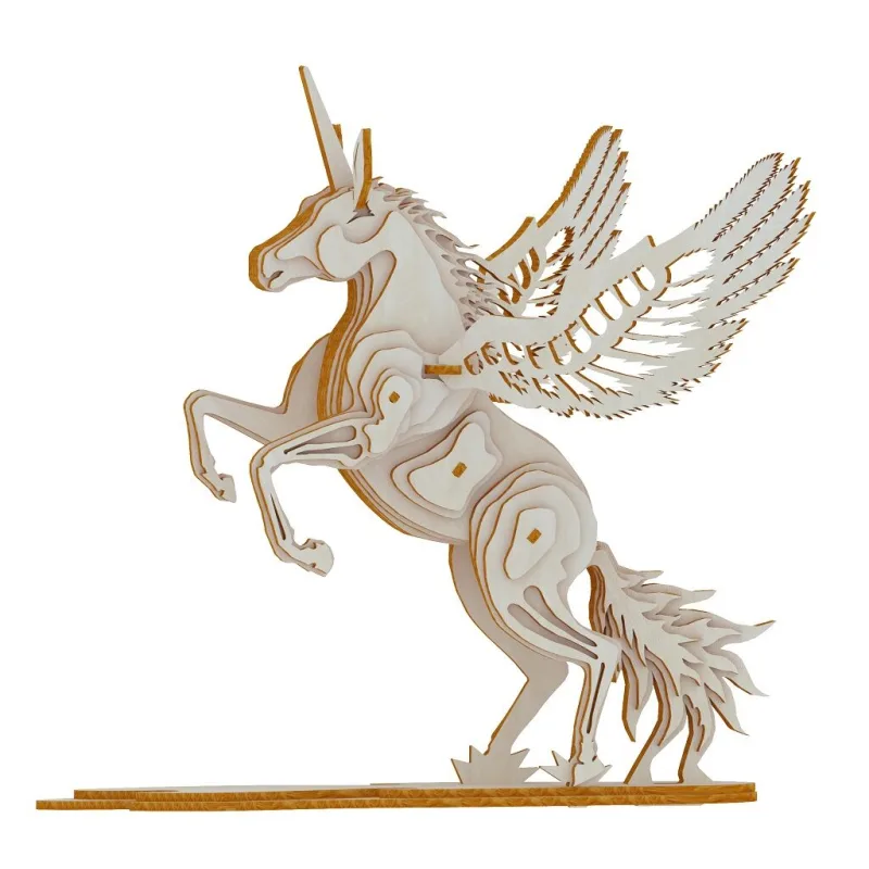 Woodcraft Drevené 3D puzzle Jednorožec