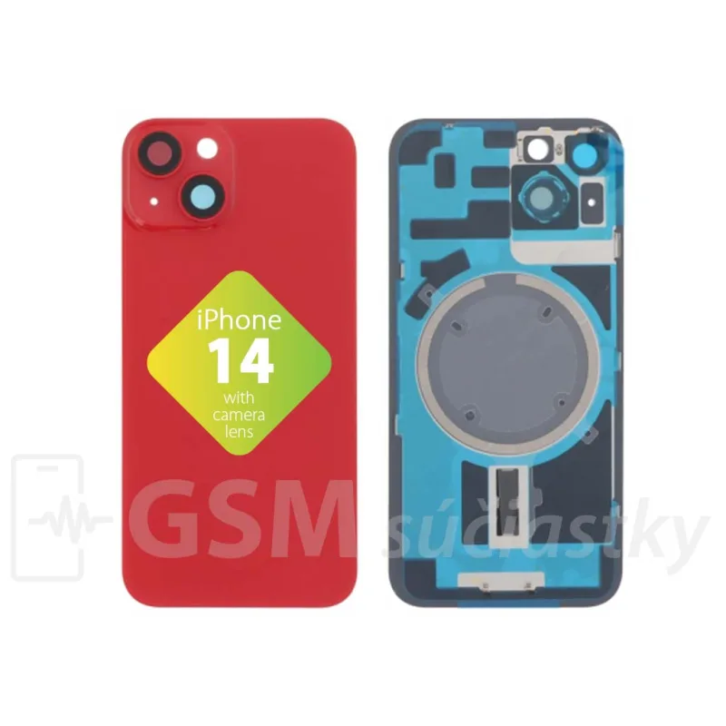 iPhone 14 - Zadné sklo housingu Červené