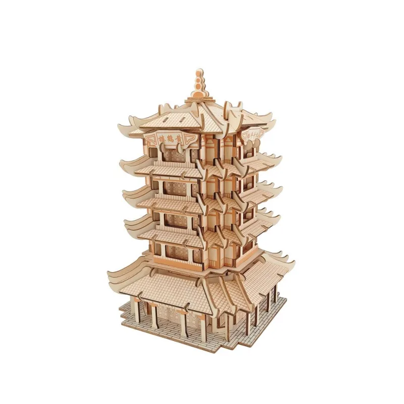 Woodcraft Drevené 3D puzzle Yellow Crane Tower