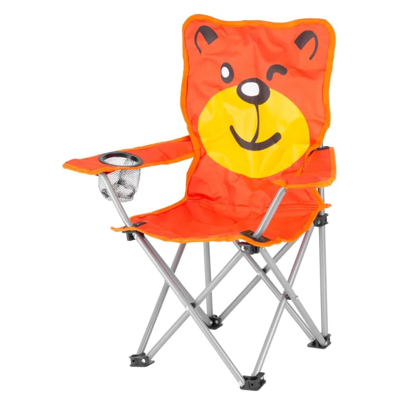 Detská stolička SOPORTAR, oranžová, 35x35x55 cm, motív medveďa