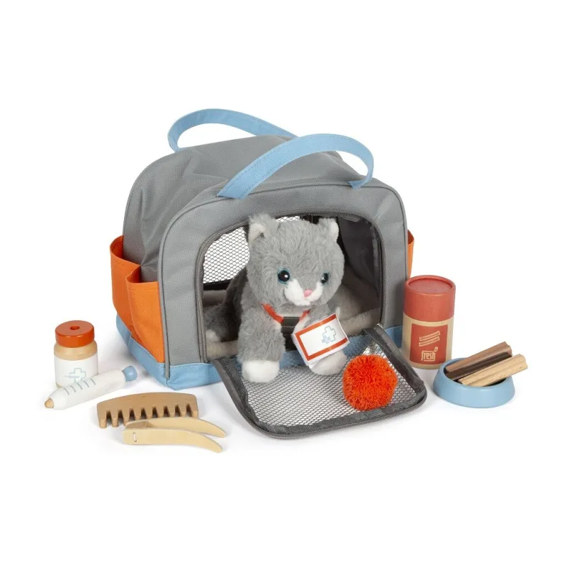 Plyšová mačka s opatrovateľskou sadou