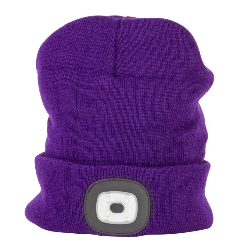 Čiapka s LED svetlom Albacore fialová L, 4x SMD LED, USB nabíjanie