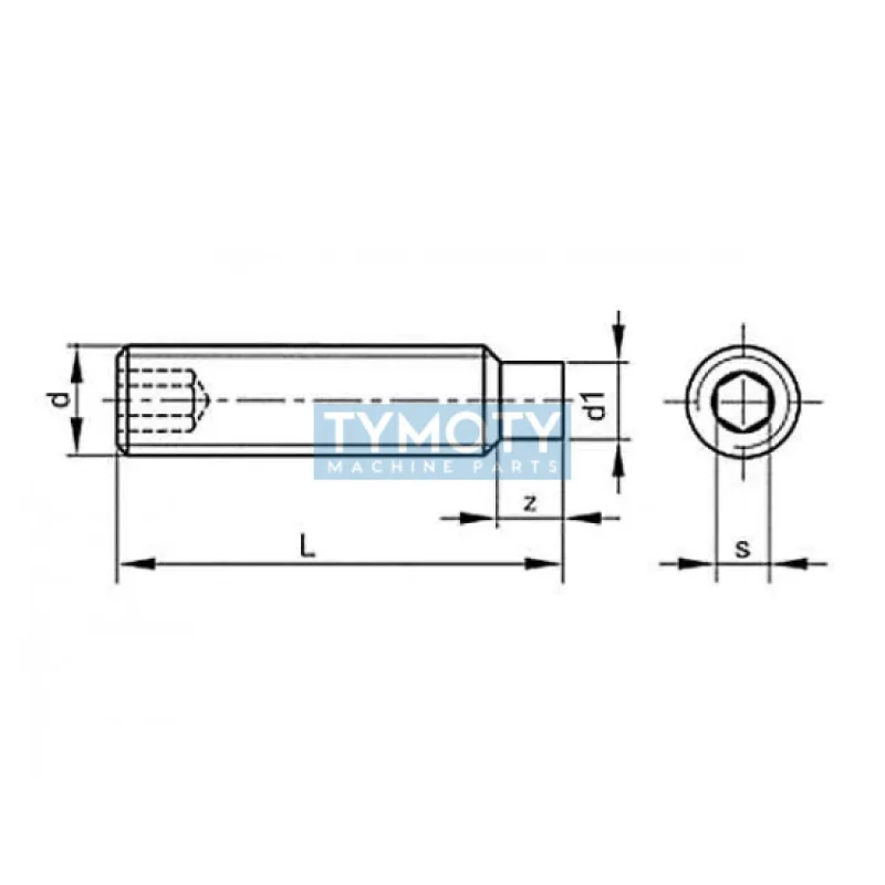 Skrutka stavacia s čapíkom-inbus DIN 915 M24x80