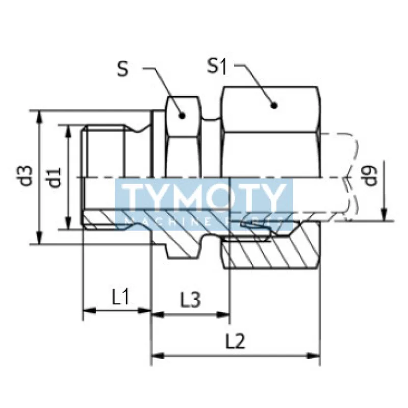Hrdlo priame PHAR2K 18LR G1/2" tvar A, s maticou a zárezným krúžkom