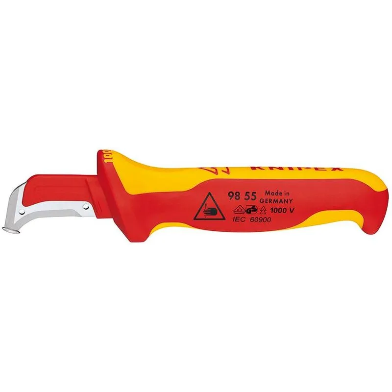 Nôž KNIPEX 98 55 – 155 mm, zahnutý so slzou, VDE