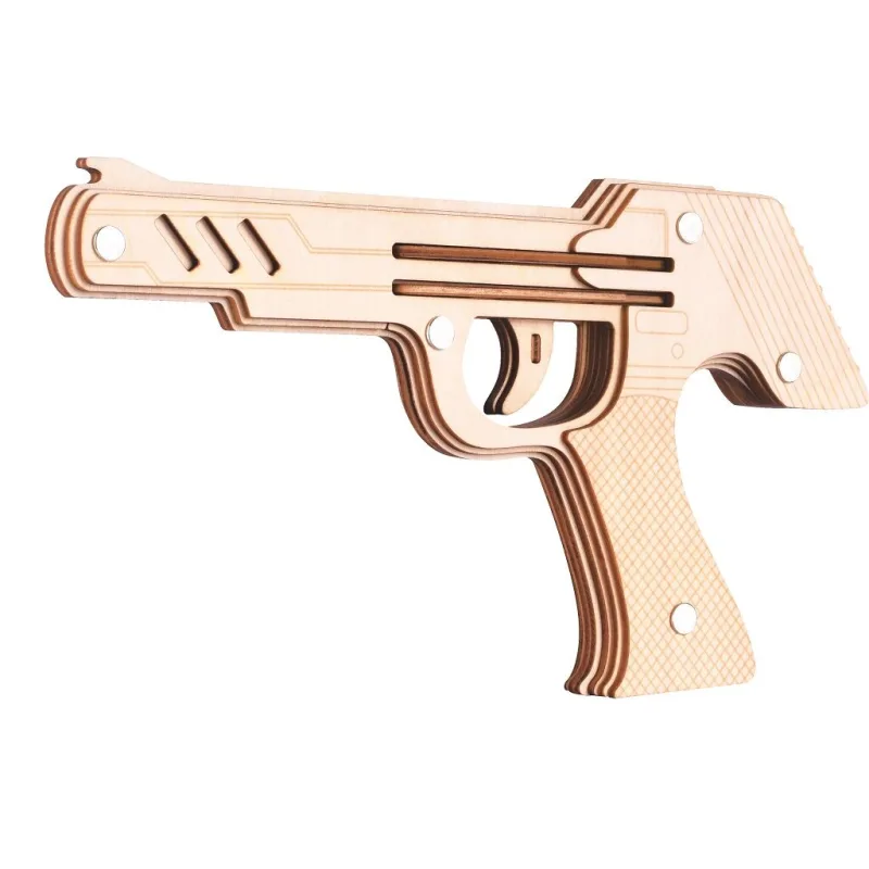 Woodcraft Drevené 3D puzzle Zbraň na gumičky