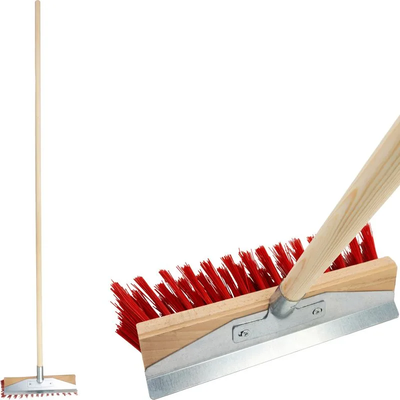 Cestárska metla Geco U300.3, 300 mm, s násadou a kovovou škrabkou