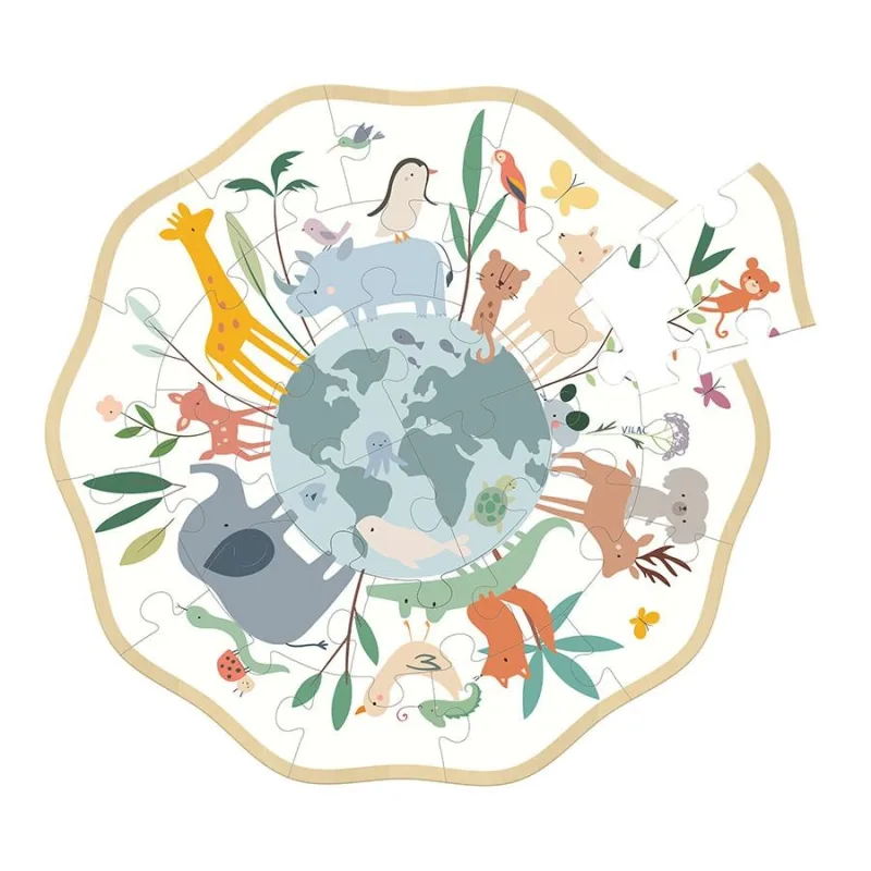 Vilac Okrúhle puzzle Svet 24 ks