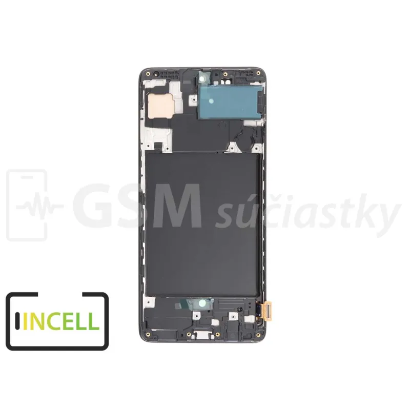 LCD Displej + Dotykové sklo + Rám Samsung Galaxy A71 - originál Farba: Čierna + rám