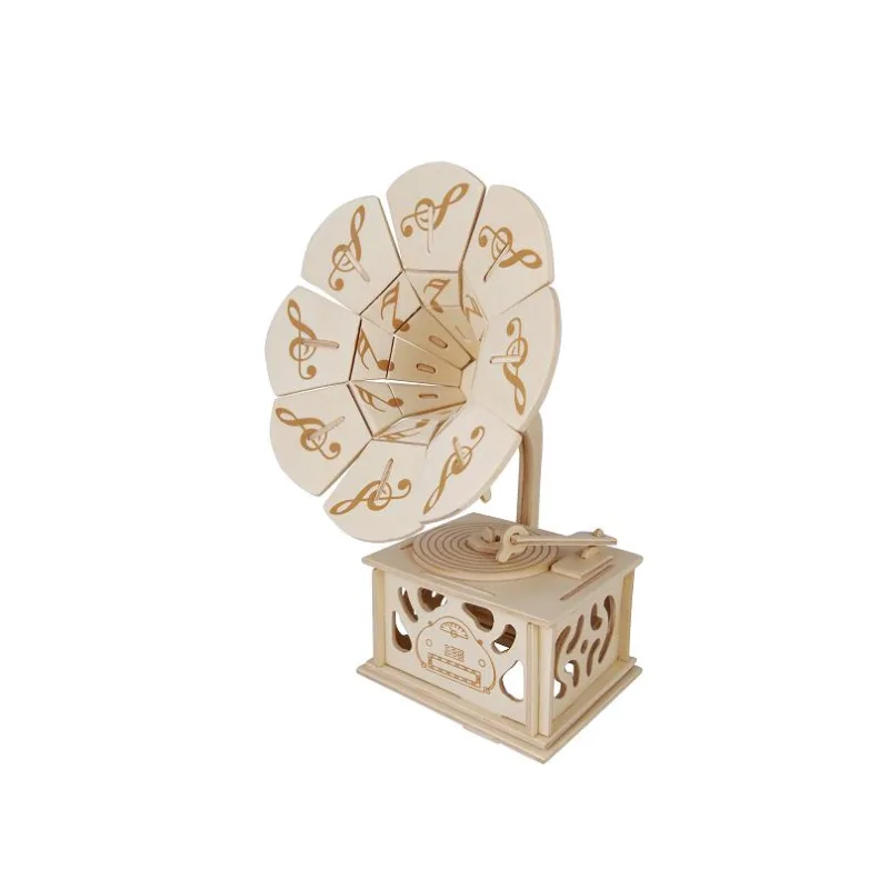 Woodcraft Drevené 3D puzzle Gramofón GP226