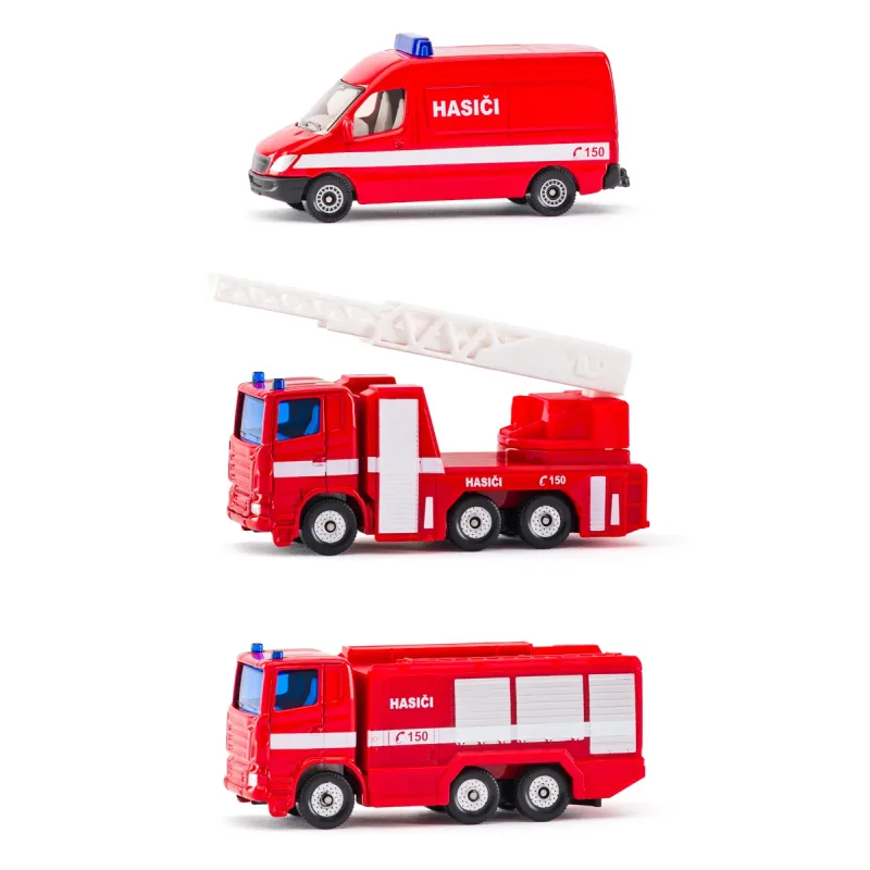 SIKU česká verzia - set hasičská sada 3 áut