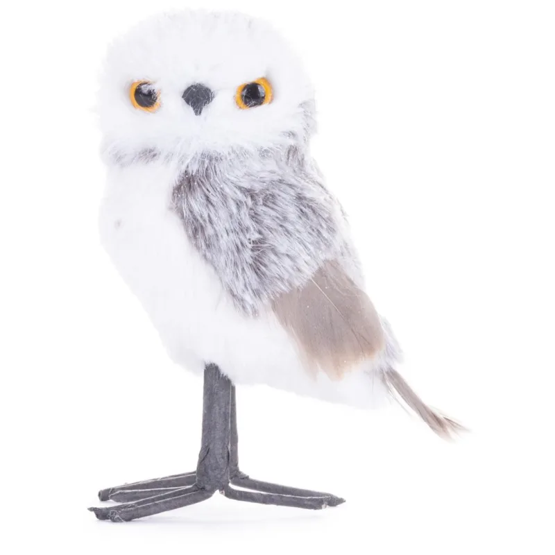 Vianočná dekorácia Sova sivá, 13 cm
