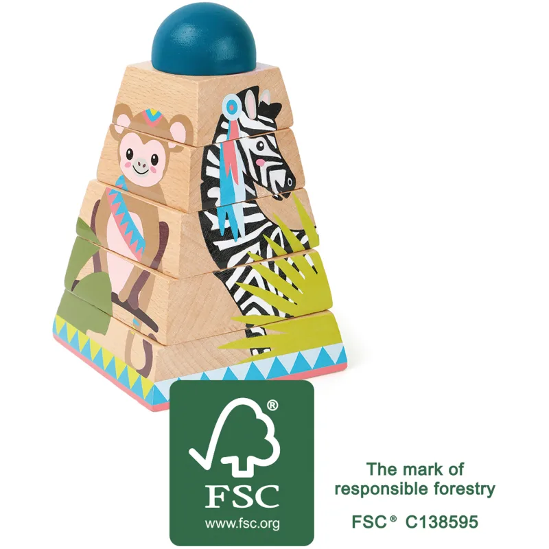 Veža z kociek puzzle džungľa