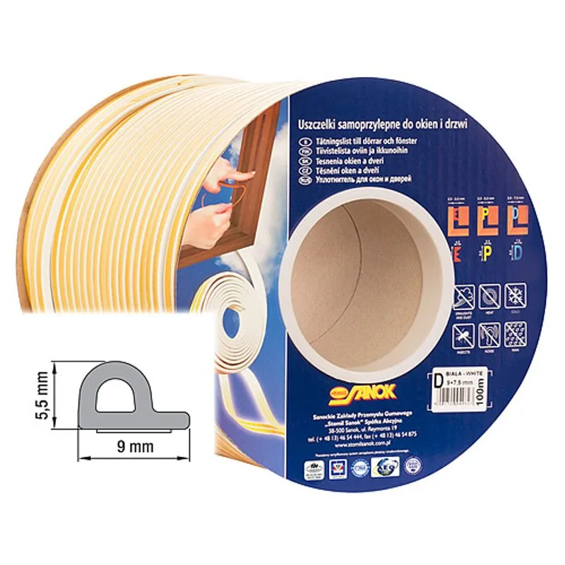 Tesnenie na okná a dvere Stomil SD-39AX/4-0, profil P, hnedé