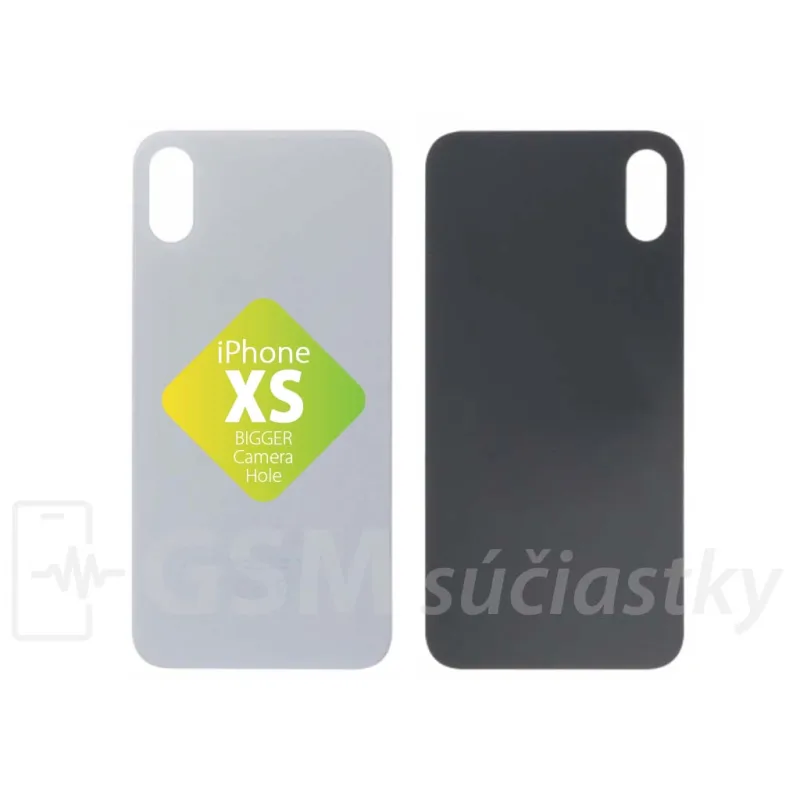 iPhone Xs - Zadné sklo housingu Silver