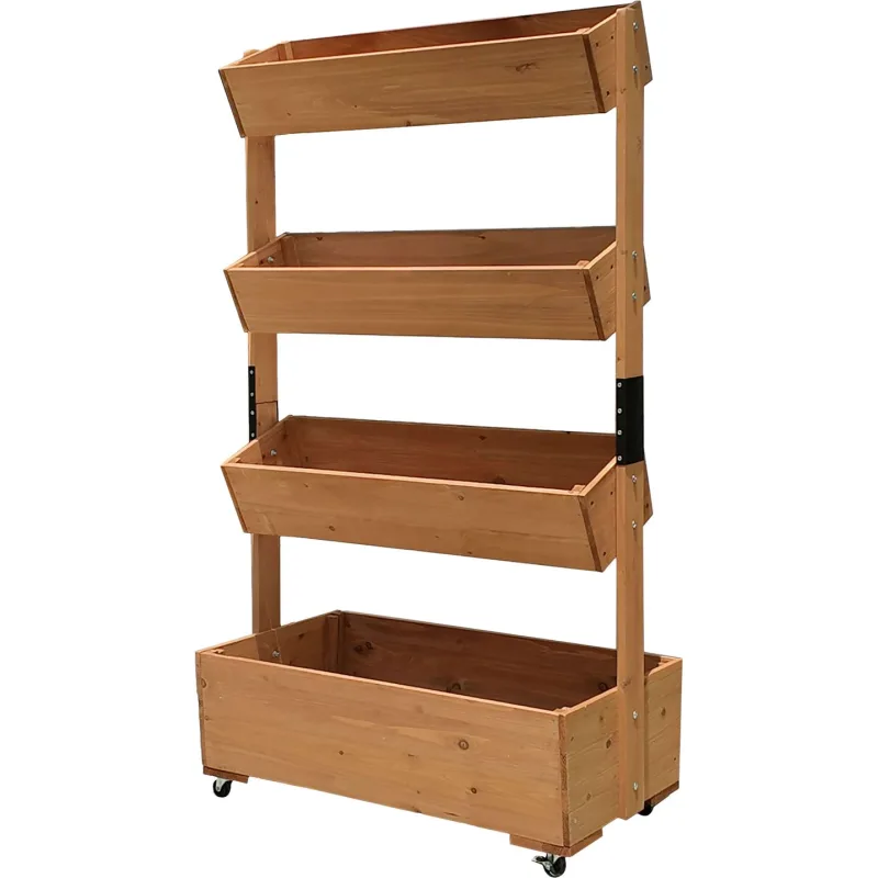 Kvetináč vertikálny Strend Pro, záhon, 4-poschodový, s kolieskami