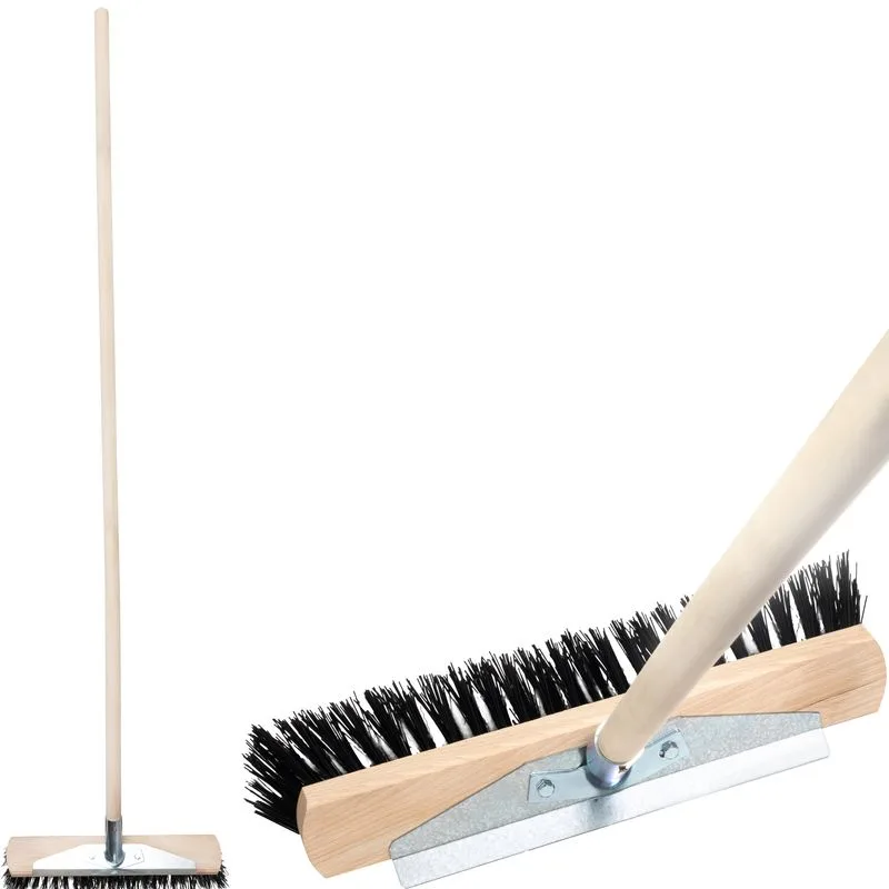 Cestárska metla Geco U400.3 DUO WH, 400 mm, štetiny PVC/oceľ, s násadou