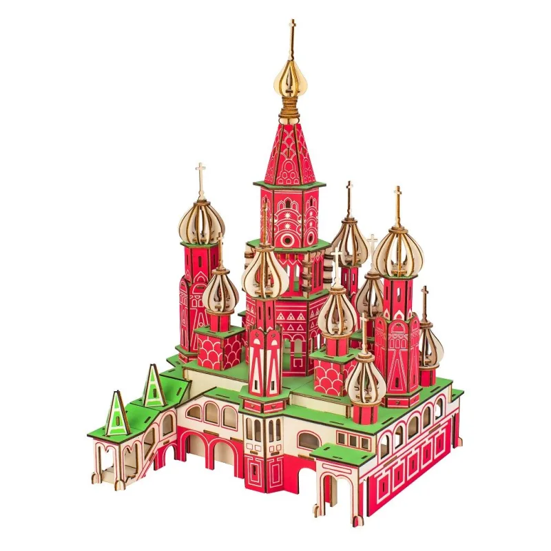 Woodcraft Drevené 3D puzzle Chrám Vasila Blaženého farebný