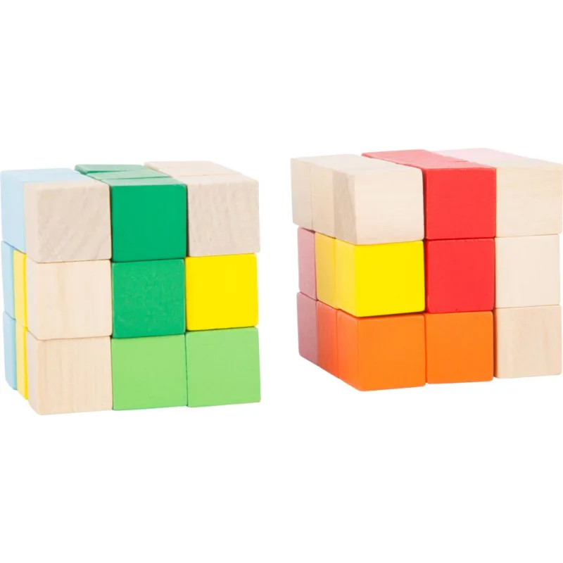 Drevená farebná skladacia kocka 1 ks