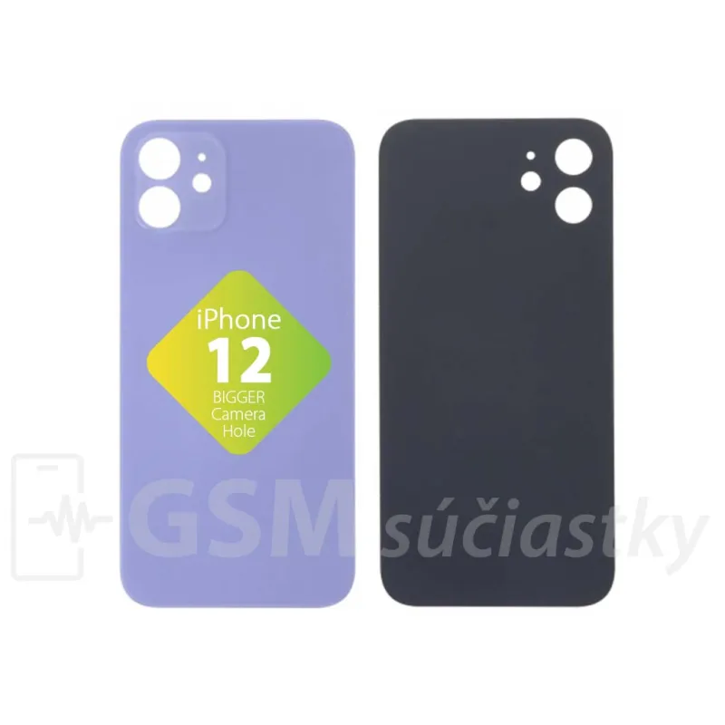 iPhone 12 - Zadné sklo housingu Fialové