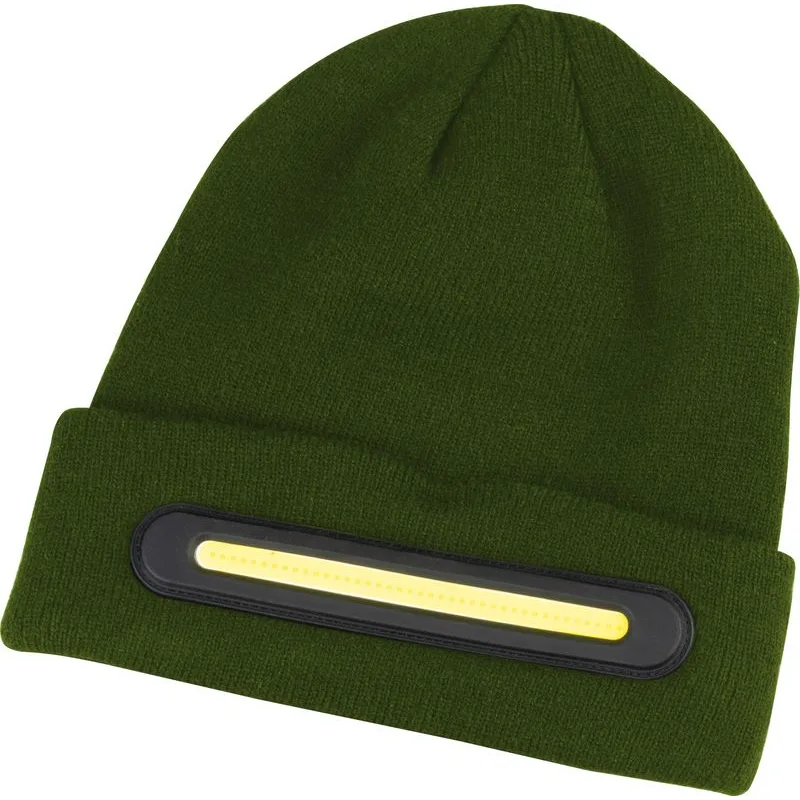 Čiapka Strend Pro beanie, 40x LED, zelená, akrylové vlákna, 750 mAh batéria