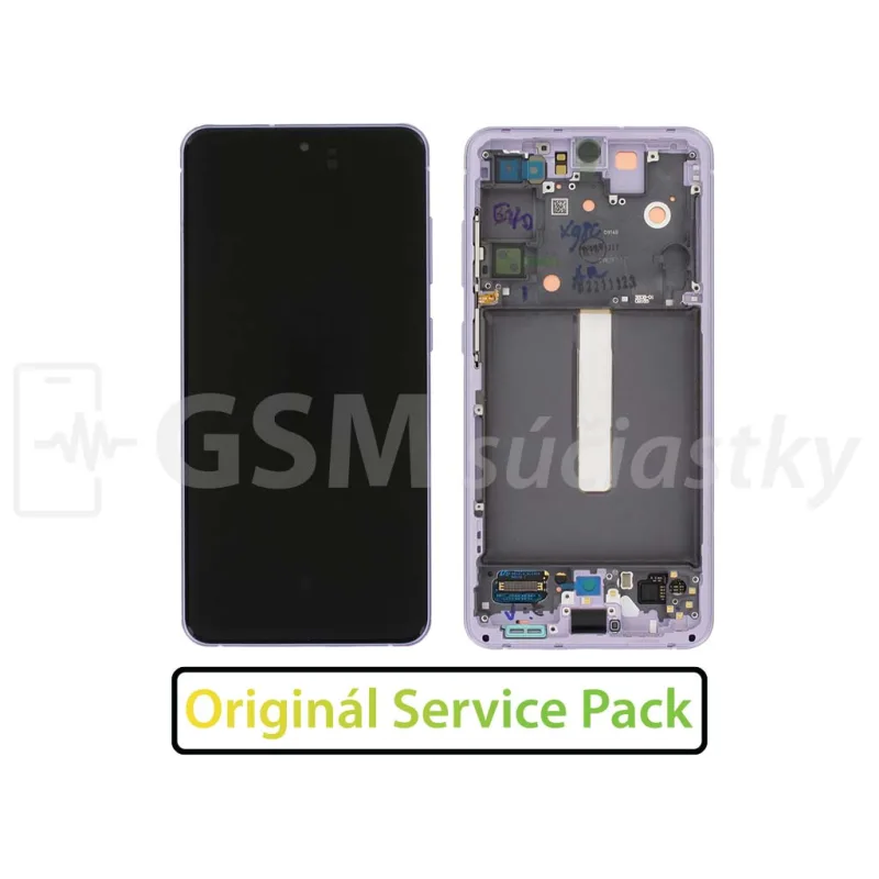 Samsung G990 Galaxy S21 FE - LCD displej + Dotykové sklo a Rám Originál Farba: Fialová