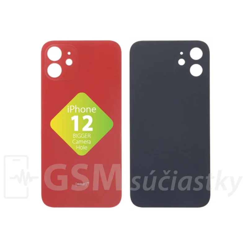 iPhone 12 - Zadné sklo housingu Červené