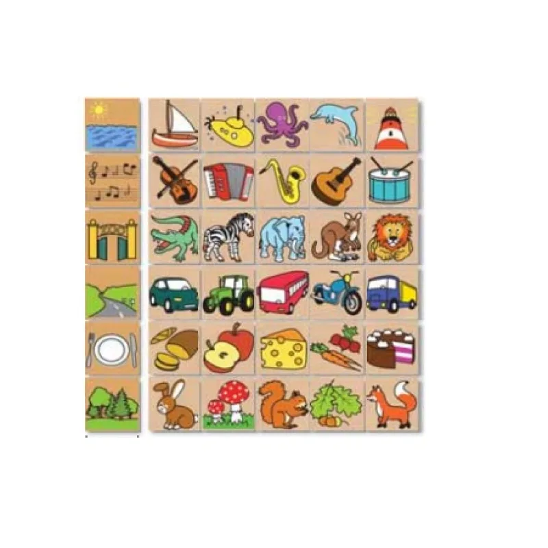 Detoa drevené puzzle - Čo kam patrí