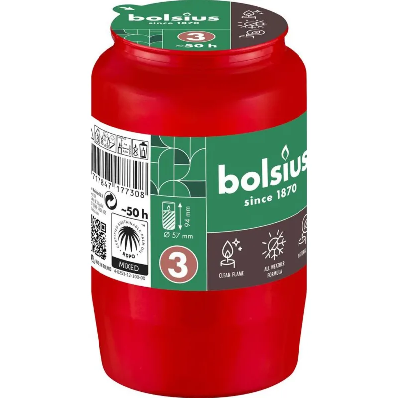 Náplň do kahanca Bolsius, 50 h, 57x94 mm, červená, olej