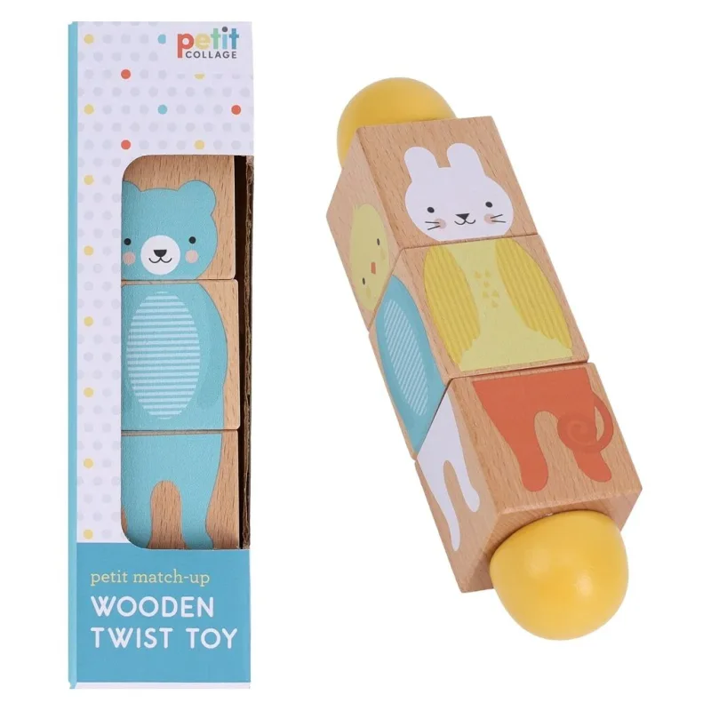 Petitcollage Drevená Twist hračka Zvieratká