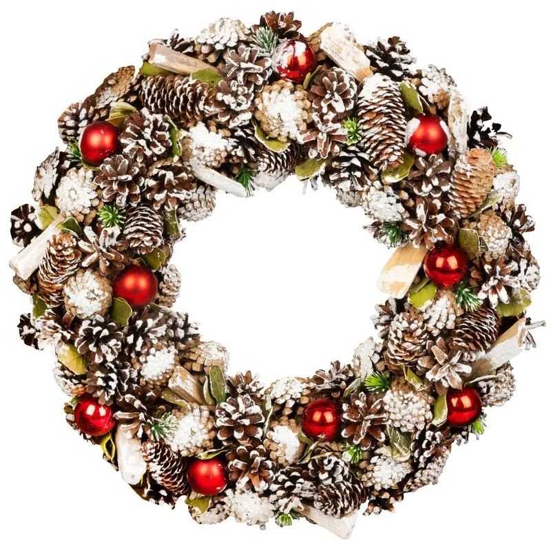 Veniec na dvere, závesný, prírodný, 50 cm