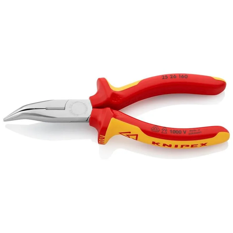 Kliešte KNIPEX 25 26 160 – 160 mm, polgulaté, zahnuté, rádio., CrV, VDE