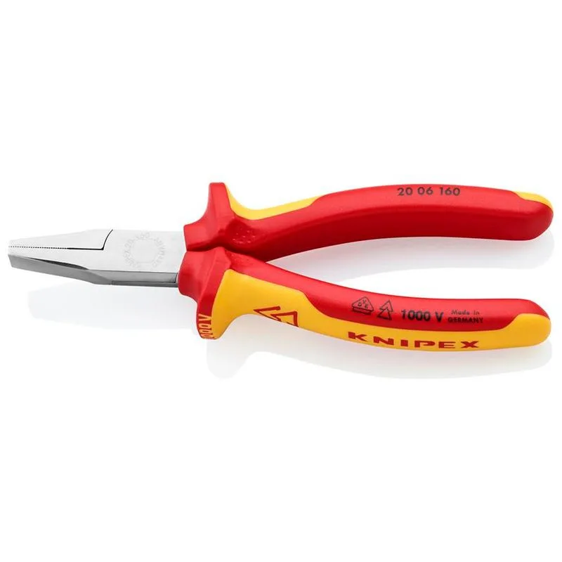 Kliešte KNIPEX 20 06 160 – Ploché, krátke, pre uchopenie, CrV, VDE