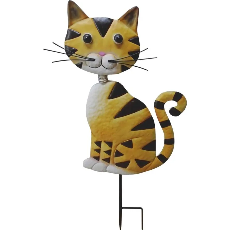 Záhradná dekorácia Mecco Mačka, plech, zapichovacia, 25,5x3,5x61 cm