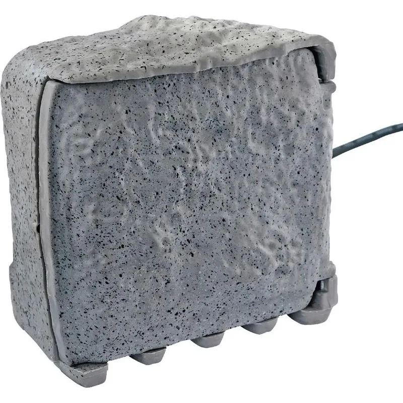 Zásuvka vodeodolná, záhradná, imitácia kameňa, IP44, 4× zásuvka, kábel 3 m