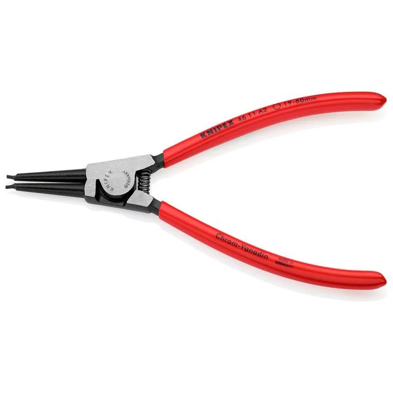 Kliešte KNIPEX 46 11 A2 – 19-60 mm, rovné, na vonkajšie poistné krúžky