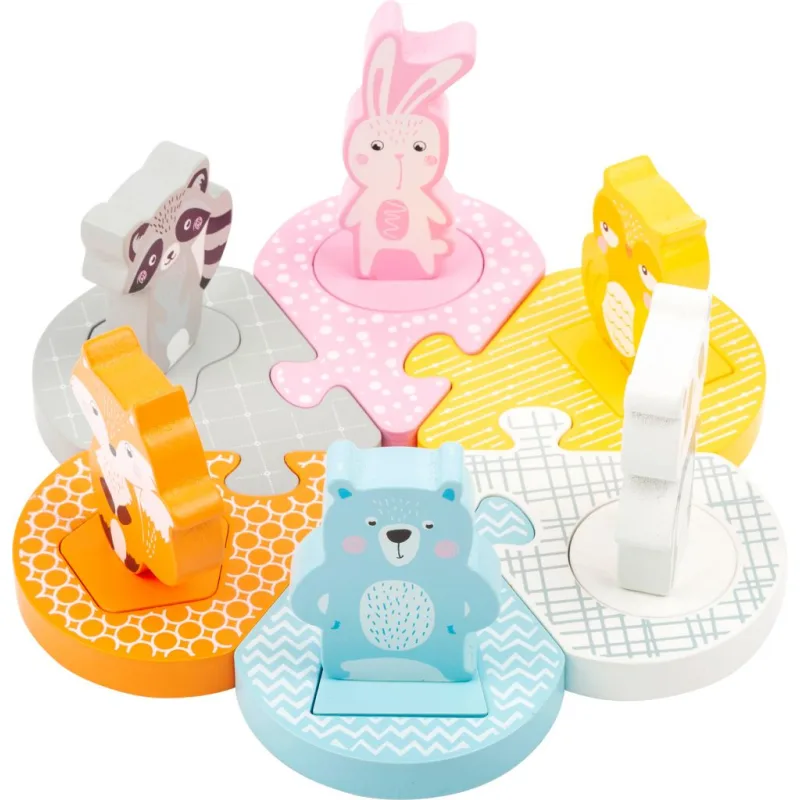 Drevené vkladacie puzzle zvieratká