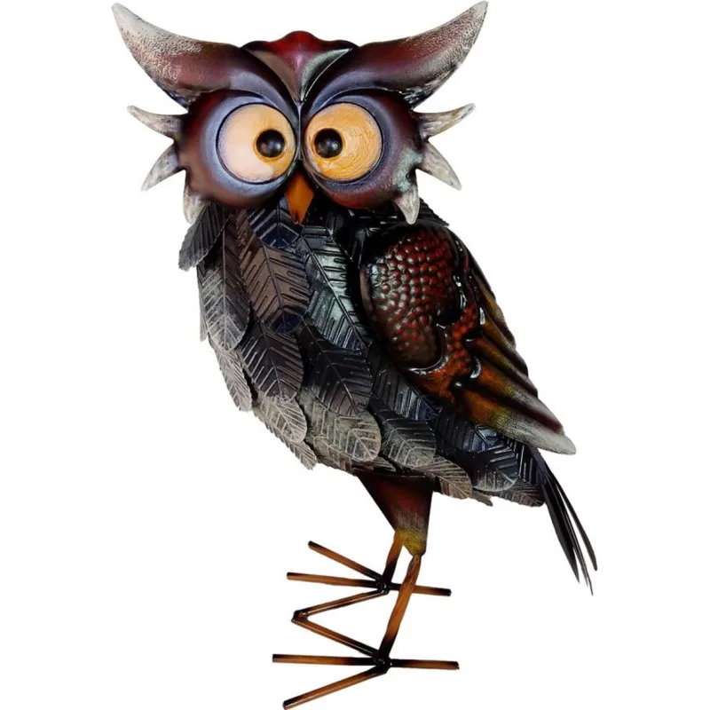 Záhradná dekorácia Mecco Sova, plechová, 23x15x40,5 cm