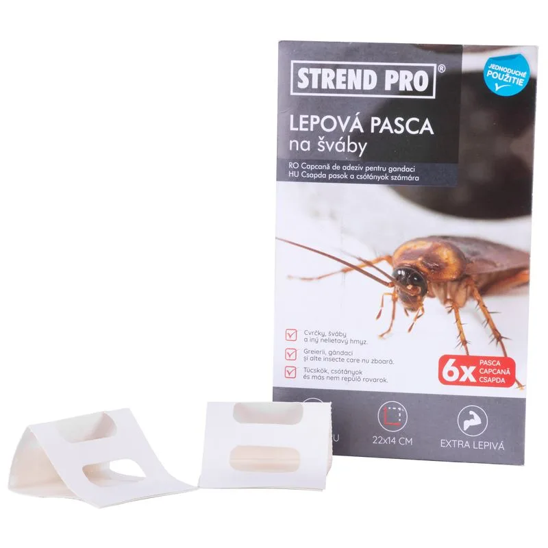 Lepová pasca na šváby Strend Pro – 6 ks, extra lepivá
