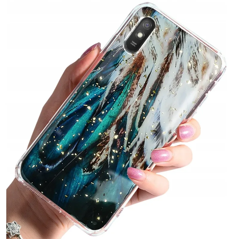 Transparentné Puzdro GLAM FEATHERS Xiaomi Redmi 9A, 9AT, 9i Farba: farebné 6804